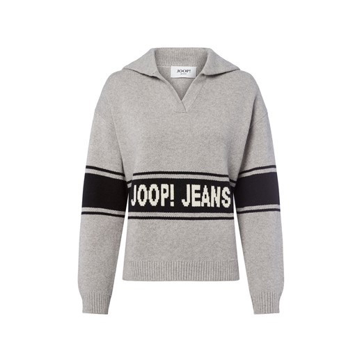 Joop Jeans Damski sweter z dzianiny - Kilo Kobiety Bawełna jasny szary marmurkowy ze sklepu vangraaf w kategorii Swetry damskie - zdjęcie 185956773
