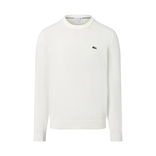 Lacoste Męski sweter z cienkiej dzianiny Mężczyźni écru jednolity ze sklepu vangraaf w kategorii Swetry męskie - zdjęcie 185956792