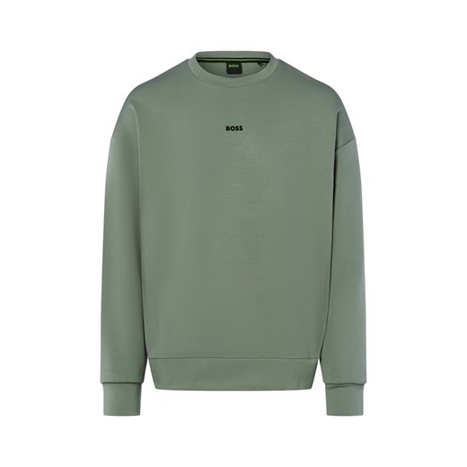 BOSS Green Bluza męska - Stenson Mężczyźni Bawełna miętowy jednolity ze sklepu vangraaf w kategorii Bluzy męskie - zdjęcie 185956874