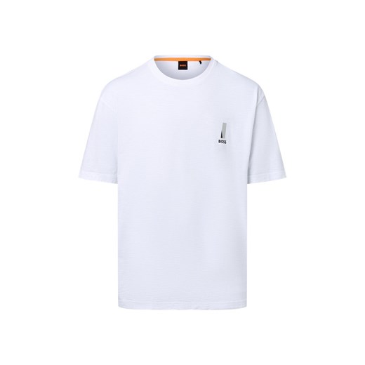 BOSS Orange Koszulka męska - Te_polar Mężczyźni Bawełna biały nadruk ze sklepu vangraaf w kategorii T-shirty męskie - zdjęcie 185956882