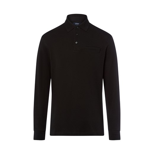 James Męska koszulka polo z długim rękawem Mężczyźni Bawełna czarny jednolity ze sklepu vangraaf w kategorii T-shirty męskie - zdjęcie 185956893