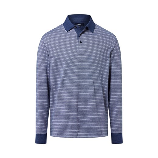 James Męska koszulka polo z długim rękawem Mężczyźni Bawełna niebieski w paski ze sklepu vangraaf w kategorii T-shirty męskie - zdjęcie 185956901
