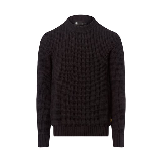 G-Star RAW Męski wełniany sweter Mężczyźni czarny jednolity ze sklepu vangraaf w kategorii Swetry męskie - zdjęcie 185956922