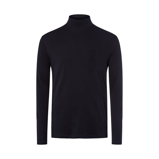 Finshley & Harding Męska koszula z długim rękawem Mężczyźni Bawełna granatowy jednolity ze sklepu vangraaf w kategorii T-shirty męskie - zdjęcie 185956942