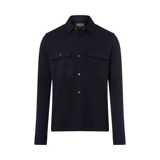Finshley & Harding Bluza męska Mężczyźni granatowy jednolity ze sklepu vangraaf w kategorii Bluzy męskie - zdjęcie 185956944