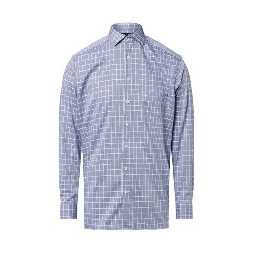 Andrew James Męska koszula biznesowa - non-iron Mężczyźni Regular Fit Bawełna granatowy w kratkę ze sklepu vangraaf w kategorii Koszule męskie - zdjęcie 185956950