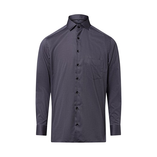 Andrew James Męska koszula biznesowa - non-iron Mężczyźni Regular Fit Bawełna antracytowy wzorzysty ze sklepu vangraaf w kategorii Koszule męskie - zdjęcie 185956952