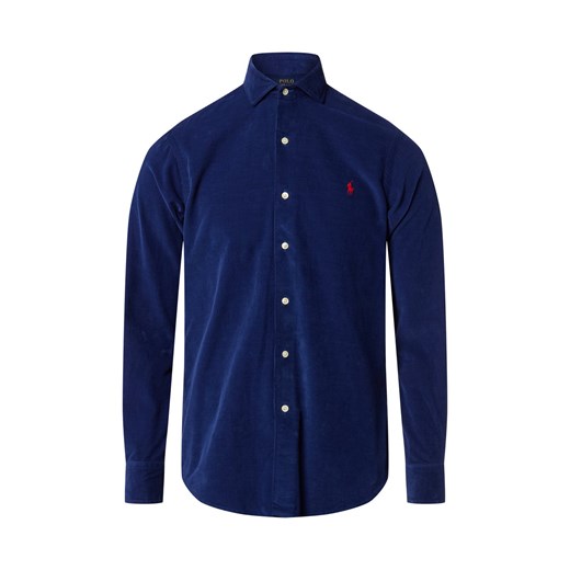 Polo Ralph Lauren Męska koszula sztruksowa Mężczyźni Regular Fit Bawełna indygo jednolity ze sklepu vangraaf w kategorii Koszule męskie - zdjęcie 185957000
