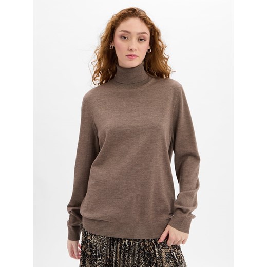 JOOP! Męski sweter z wełny merino Mężczyźni wełna ze strzyży błotnisty marmurkowy ze sklepu vangraaf w kategorii Swetry męskie - zdjęcie 185957060