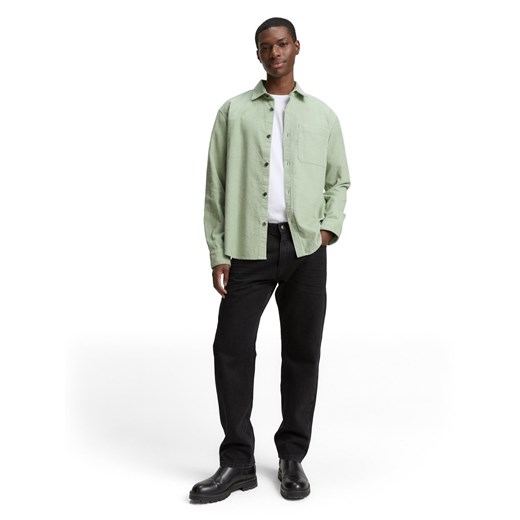 Tom Tailor Denim Męska koszula sztruksowa Mężczyźni Comfort Fit Bawełna miętowy wypukły wzór tkaniny ze sklepu vangraaf w kategorii Koszule męskie - zdjęcie 185957090