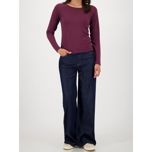 Monari Damska koszulka z długim rękawem Kobiety wiskoza bordowy jednolity ze sklepu vangraaf w kategorii Bluzki damskie - zdjęcie 185957143