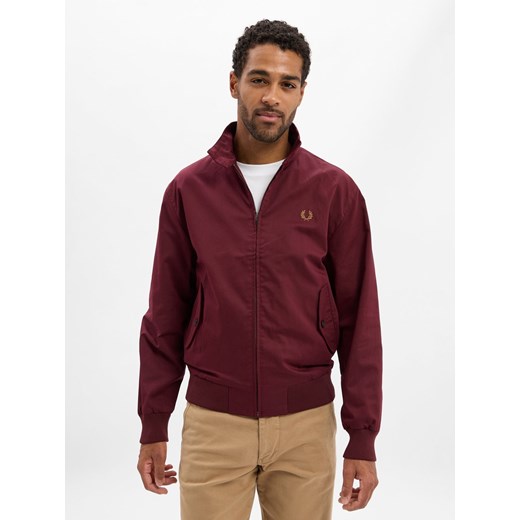 Fred Perry Bluza męska Mężczyźni Bawełna bordowy jednolity ze sklepu vangraaf w kategorii Kurtki męskie - zdjęcie 185957181