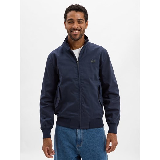 Fred Perry Bluza męska Mężczyźni Bawełna granatowy jednolity ze sklepu vangraaf w kategorii Kurtki męskie - zdjęcie 185957182