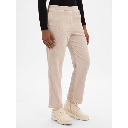 Marie Lund Damskie spodnie sztruksowe Kobiety beżowy wypukły wzór tkaniny ze sklepu vangraaf w kategorii Spodnie damskie - zdjęcie 185957230