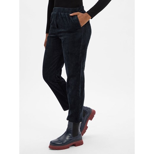 Marie Lund Damskie spodnie sztruksowe Kobiety granatowy wypukły wzór tkaniny ze sklepu vangraaf w kategorii Spodnie damskie - zdjęcie 185957233