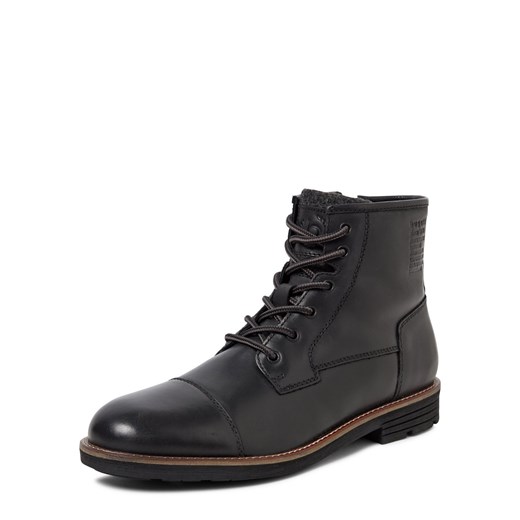 Bugatti Skórzane buty Mężczyźni skóra czarny jednolity ze sklepu vangraaf w kategorii Buty zimowe męskie - zdjęcie 185957254