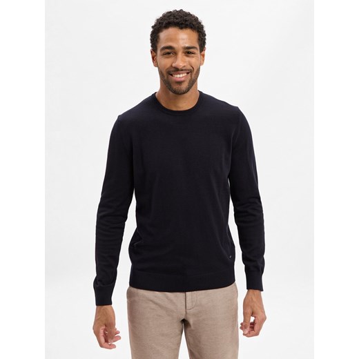 JOOP! Sweter z cienkiej dzianiny - Denny Mężczyźni wełna ze strzyży granatowy jednolity - id: 780287-0001-09970 - marki Joop! - 185957263 JOOP! Sweter z cienkiej dzianiny - Denny Mężczyźni wełna ze strzyży granatowy jednolity ze sklepu vangraaf w kategorii Swetry męskie - zdjęcie 185957263