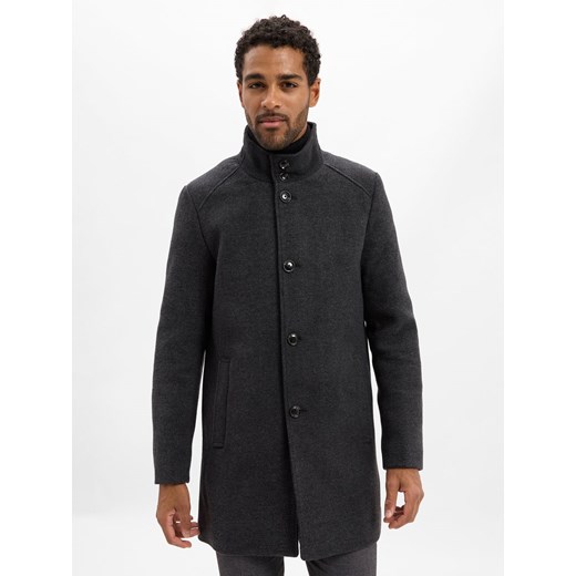 Finshley & Harding Płaszcz z zawartością wełny Mężczyźni antracytowy wzorzysty Finshley & Harding 106 vangraaf