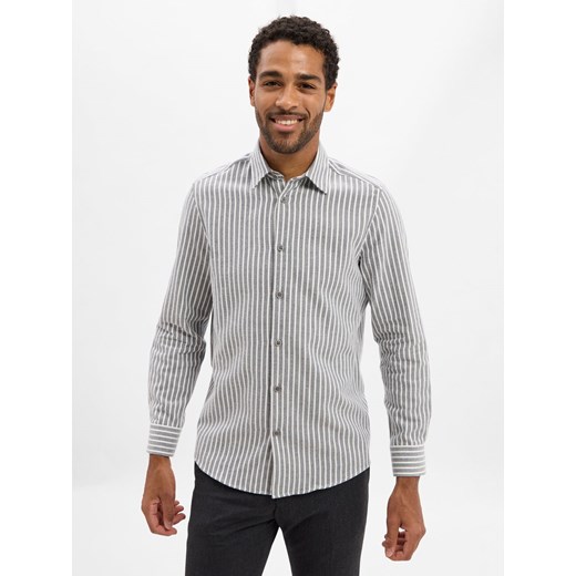 Drykorn Męska koszula casual - Ramis Mężczyźni Comfort Fit Bawełna szary w paski ze sklepu vangraaf w kategorii Koszule męskie - zdjęcie 185957360