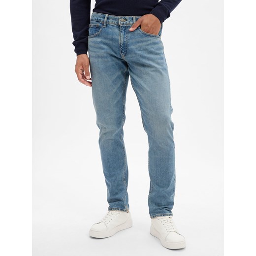 Polo Ralph Lauren Męskie dżinsy o zwężanym kroju Mężczyźni Bawełna blue stone jednolity ze sklepu vangraaf w kategorii Jeansy męskie - zdjęcie 185957430