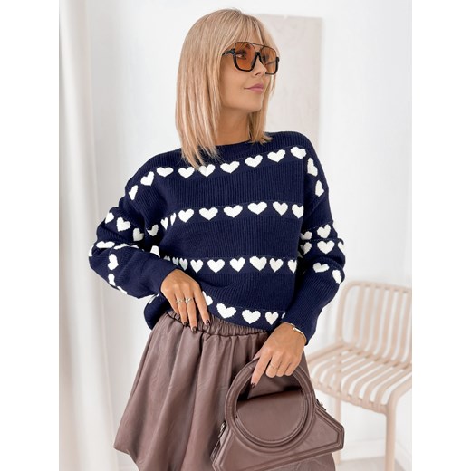 sweter eleonor granatowy one size ze sklepu UBRA w kategorii Swetry damskie - zdjęcie 185958381