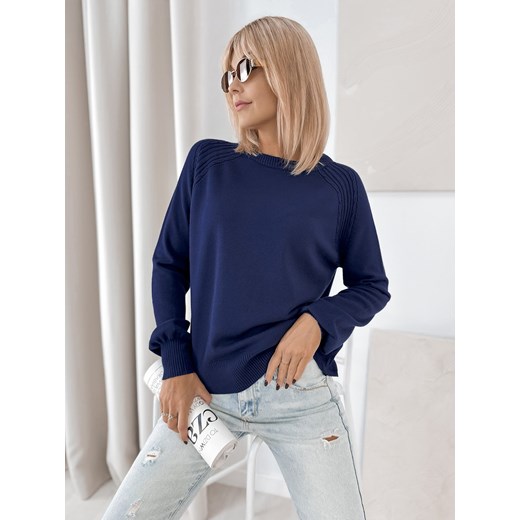sweter federica granatowy one size ze sklepu UBRA w kategorii Swetry damskie - zdjęcie 185958691