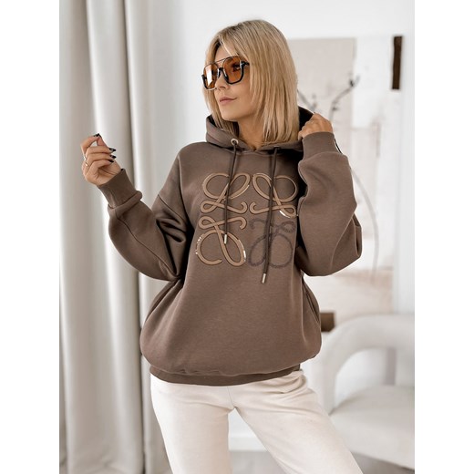 bluza vicenza brązowa one size ze sklepu UBRA w kategorii Bluzy damskie - zdjęcie 185959282