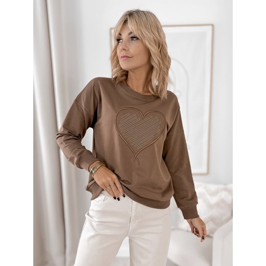 bluza ottavia brązowa one size ze sklepu UBRA w kategorii Bluzy damskie - zdjęcie 185959532