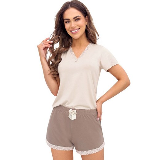 Donna krótka piżama damska cappuccino-beż Daphne, Kolor cappuccino-beż, Rozmiar S, Donna ze sklepu Primodo w kategorii Piżamy damskie - zdjęcie 185960834
