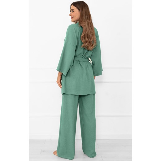 Szlafrok damski kimono z rękawem 3/4 szałwia Bono, Kolor szałwia, Rozmiar S, Italian Fashion ze sklepu Primodo w kategorii Szlafroki damskie - zdjęcie 185960932