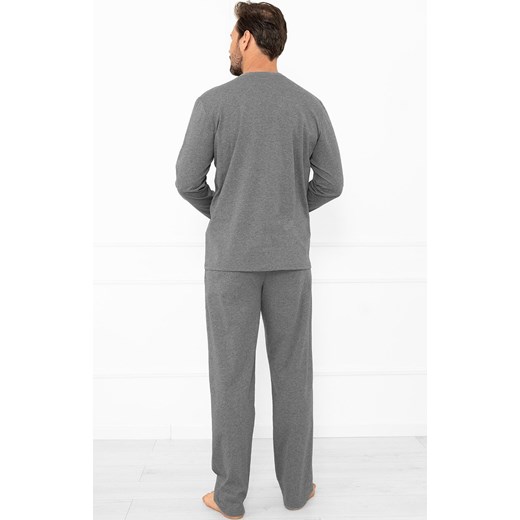 Bawełniana piżama męska długa szara Gordo, Kolor szary melanż, Rozmiar S, Italian Fashion ze sklepu Primodo w kategorii Piżamy męskie - zdjęcie 185960962