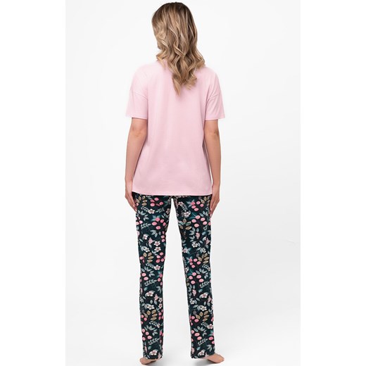 Bawełniana piżama damska na krótki rękaw i długie spodnie Marisal, Kolor różowo-granatowy, Rozmiar S, Italian Fashion ze sklepu Primodo w kategorii Piżamy damskie - zdjęcie 185961063
