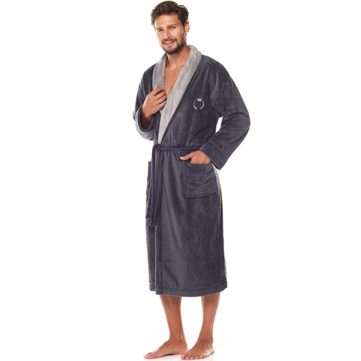 Szlafrok męski grafitowy 2057 Professor, Kolor grafitowy, Rozmiar L, L&amp;L ze sklepu Primodo w kategorii Szlafroki damskie - zdjęcie 185961143