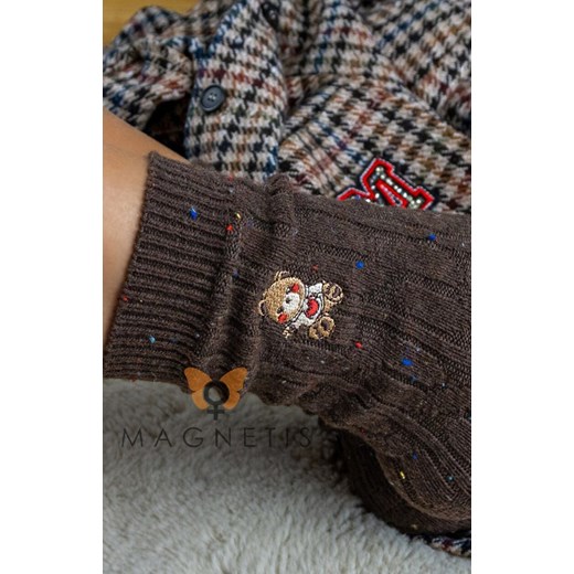 Ciepłe skarpety damskie brązowe YN5042 Miś melange, Kolor brązowy, Rozmiar uniwersalny, Magnetis ze sklepu Primodo w kategorii Skarpetki damskie - zdjęcie 185961262