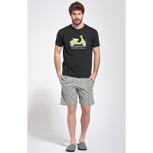 Krótka piżama męska KENNY, Kolor czarno-szary, Rozmiar L, Sorbetto ze sklepu Primodo w kategorii Piżamy męskie - zdjęcie 185961703