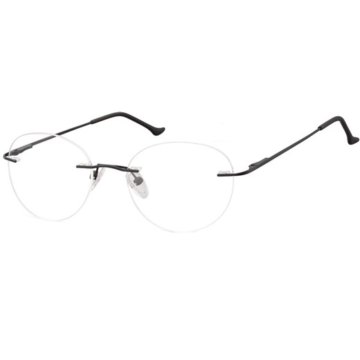 Bezramkowe Okulary Oprawki okrągłe korekcyjne Sunoptic 985 czarne ze sklepu Stylion w kategorii Zegarki - zdjęcie 185961983