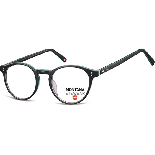 Okrągłe Okulary oprawki optyczne,lenonki korekcyjne Montana MA62E czarne + zielone ze sklepu Stylion w kategorii Zegarki - zdjęcie 185962044