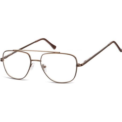 Okulary oprawki Pilotki zerówki metalowe korekcyjne 787E brązowe ze sklepu Stylion w kategorii Zegarki - zdjęcie 185962080