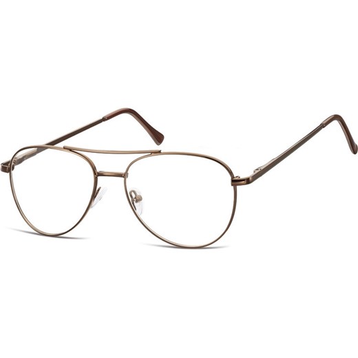 Okulary oprawki Pilotki zerówki metalowe korekcyjne 789E brązowe - id: 3019 - marki Sunoptic - 185962092 Okulary oprawki Pilotki zerówki metalowe korekcyjne 789E brązowe ze sklepu Stylion w kategorii Oprawki do okularów męskich - zdjęcie 185962092
