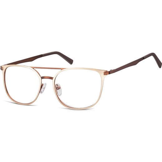 Okulary oprawki a'la Pilotki zerówki metalowe korekcyjne 974A złote + brązowe - id: 3109 - marki Sunoptic - 185962141 Okulary oprawki a'la Pilotki zerówki metalowe korekcyjne 974A złote + brązowe ze sklepu Stylion w kategorii Zegarki - zdjęcie 185962141