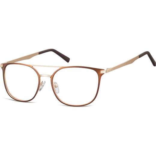 Okulary oprawki a'la Pilotki zerówki metalowe korekcyjne 974C jasnobrązowe + złote ze sklepu Stylion w kategorii Zegarki - zdjęcie 185962143