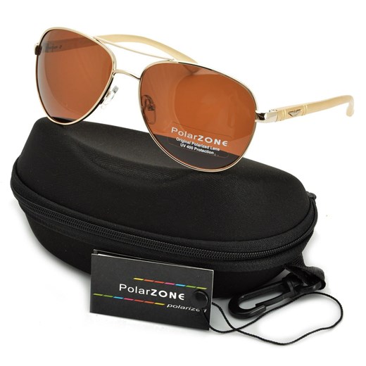 Złote Okulary Pilotki Przeciwsłoneczne Polaryzacyjne aviator POL-79a ze sklepu Stylion w kategorii Okulary przeciwsłoneczne męskie - zdjęcie 185962300