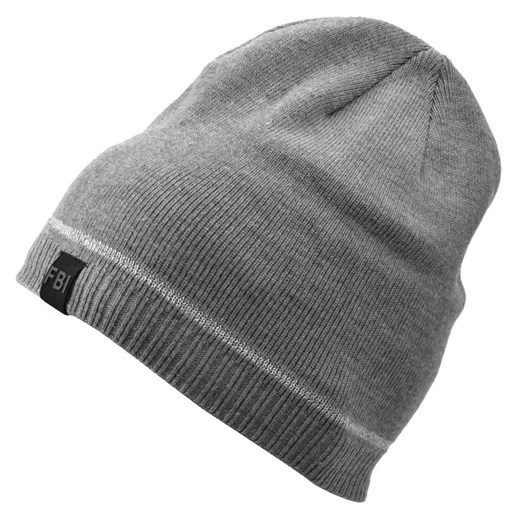 Męska Zimowa Czapka Szara z polarem - L/XL FBI ST-533 ze sklepu Stylion w kategorii Czapki zimowe męskie - zdjęcie 185962513