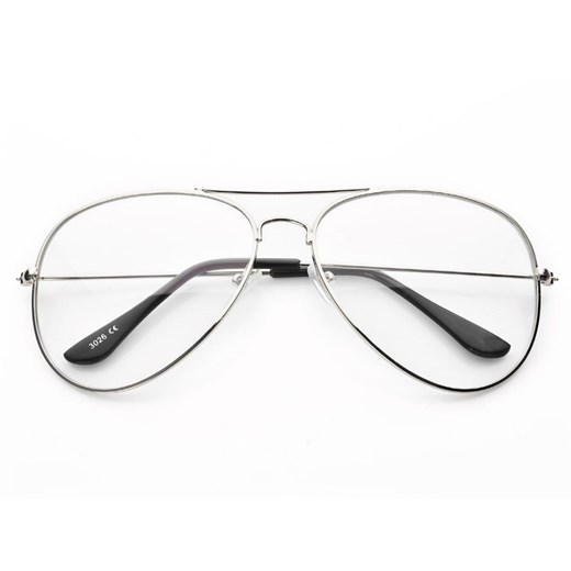 Okulary Zerówki Aviatory Srebrne 1911 ze sklepu Stylion w kategorii Zegarki - zdjęcie 185962552