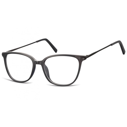 Okulary oprawki zerówki korekcyjne Nerdy Unisex Sunoptic AC26G czarne + czarny zausznik ze sklepu Stylion w kategorii Zegarki - zdjęcie 185962574