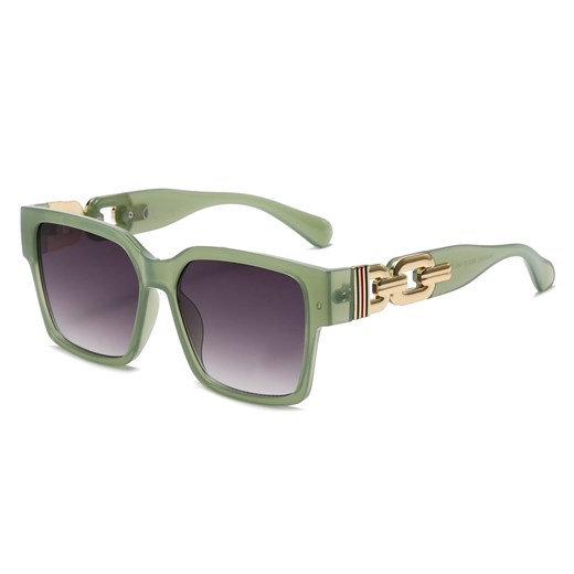 Damskie kwadratowe okulary przeciwsłoneczne z filtrem UV400 zielone ST-MAX7C ze sklepu Stylion w kategorii Okulary przeciwsłoneczne damskie - zdjęcie 185962701