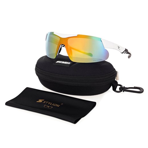 Sportowe okulary przeciwsłoneczne z polaryzacją i filtrem UV400 Białe POL-448A ze sklepu Stylion w kategorii Okulary przeciwsłoneczne damskie - zdjęcie 185962814