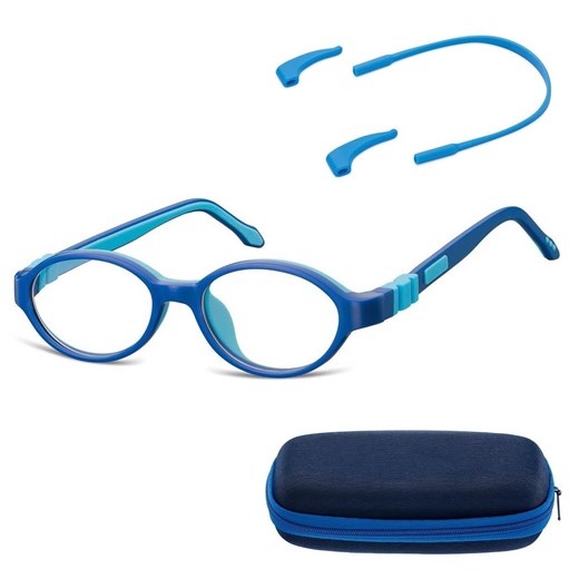 Elastyczne dziecięce oprawki okularowe zerówki owalne + gumka Sunoptic K4A niebieskie - id: 359 - marki Sunoptic - 185962951 Elastyczne dziecięce oprawki okularowe zerówki owalne + gumka Sunoptic K4A niebieskie ze sklepu Stylion w kategorii Akcesoria dziecięce - zdjęcie 185962951