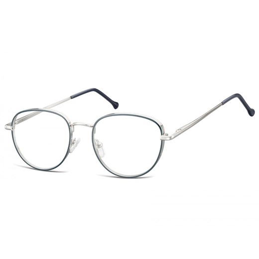 Owalne Okulary oprawki optyczne 918F granatowo-srebrne ze sklepu Stylion w kategorii Okulary korekcyjne damskie - zdjęcie 185963201