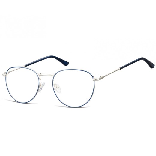 Okulary oprawki owalne Lenonki optyczne 920D srebrno-niebieskie ze sklepu Stylion w kategorii Okulary korekcyjne damskie - zdjęcie 185963204